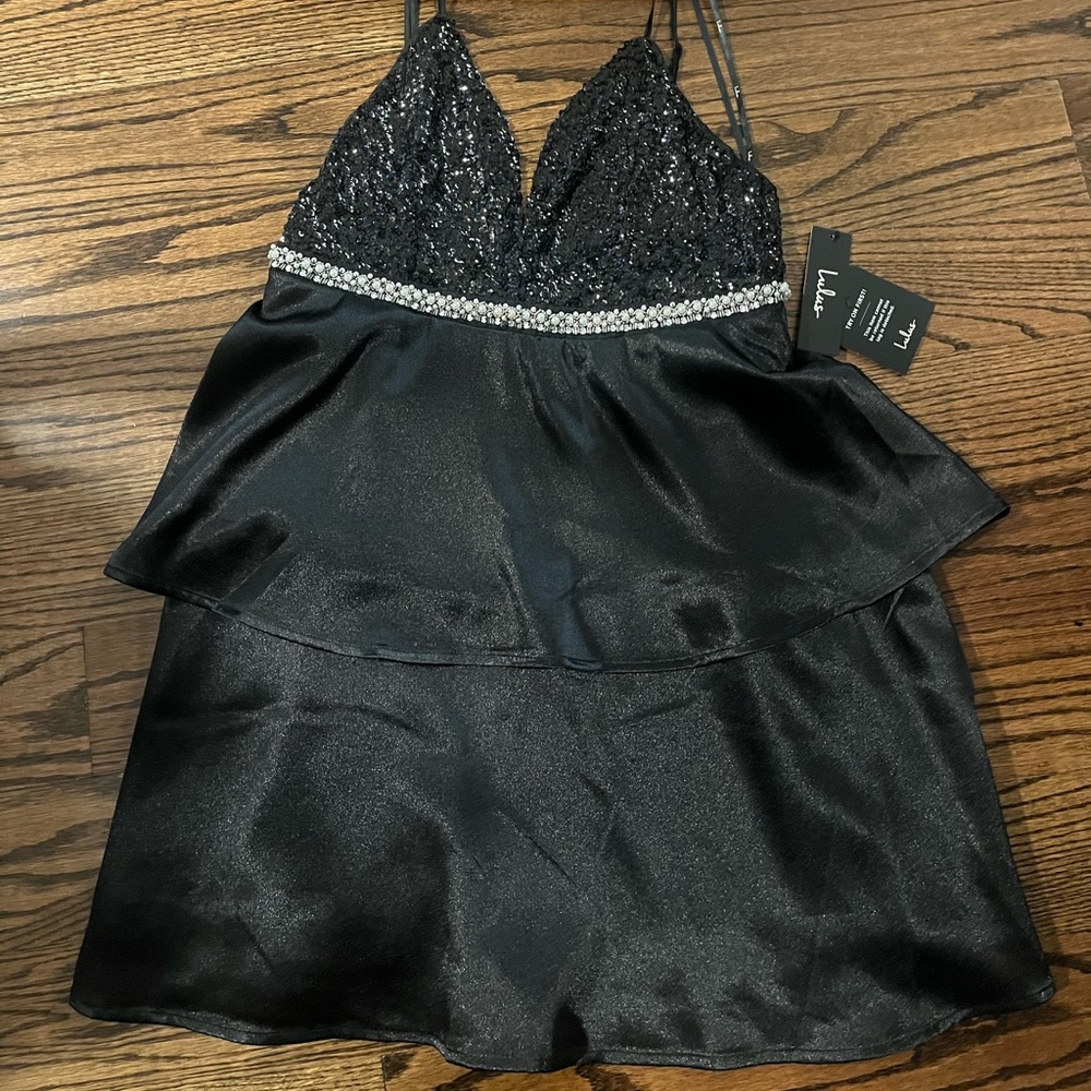 Lulus sparkly black dress size large